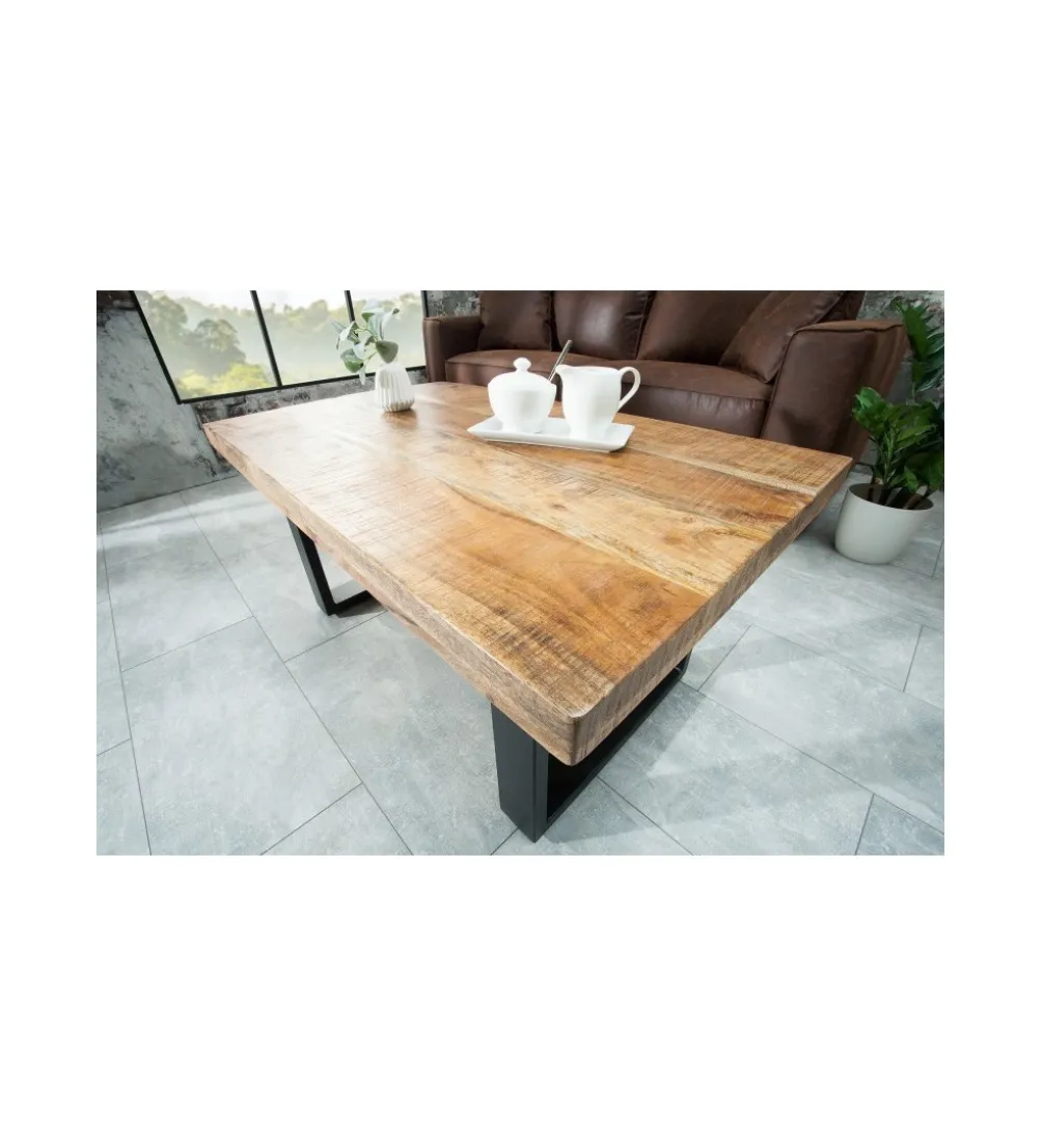 Stolik kawowy Iron Craft 100 cm drewno mango