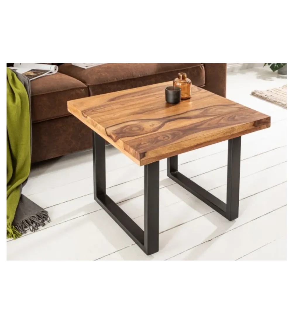 Stolik kawowy Iron Craft 60 cm drewno Sheesham