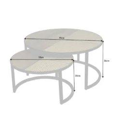 Stolik kawowy JAWA Viviena Lounge set 2 drewno mango