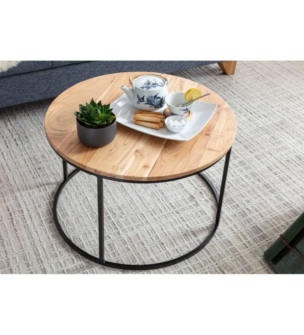 Stolik kawowy JORGI 60 cm drewno akacja