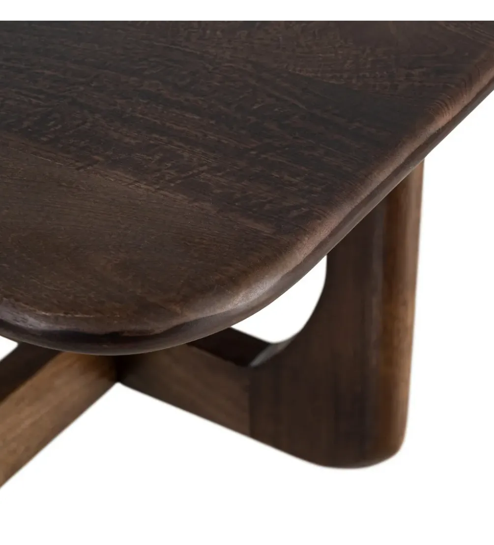 Stolik kawowy KIRITON 80 cm drewno mango