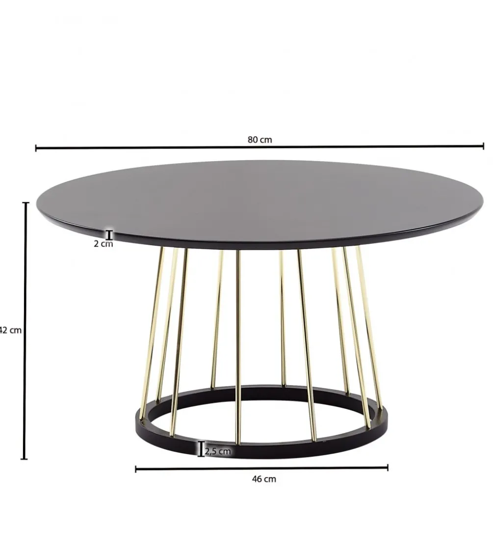 Stolik kawowy KONYA 80 cm czarny