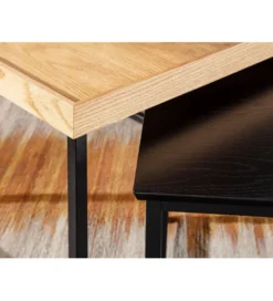 Stolik kawowy KORFI set 2 w optyce dębu outlet