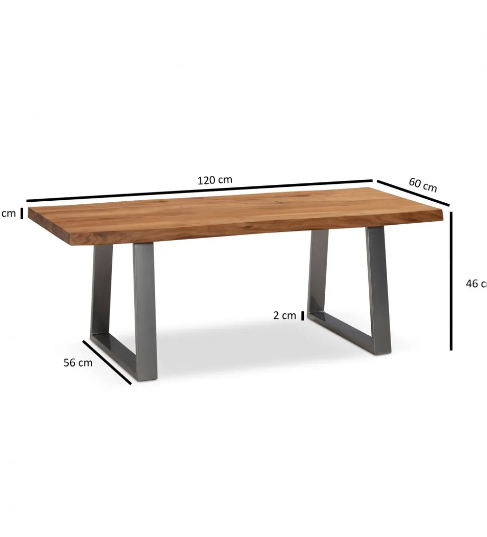 Stolik kawowy KORNEL 120 cm drewno akacja