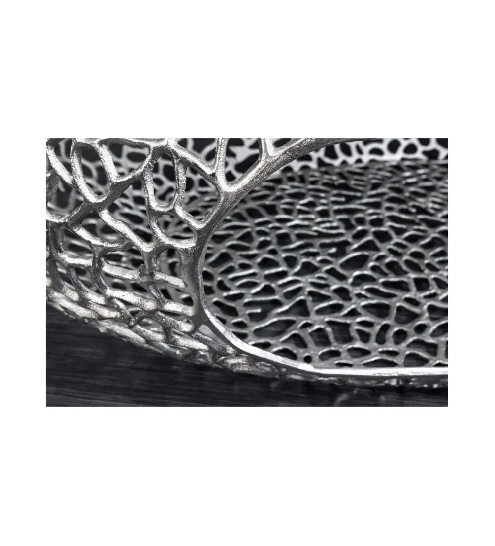 Stolik kawowy LEAF 119 cm srebrny