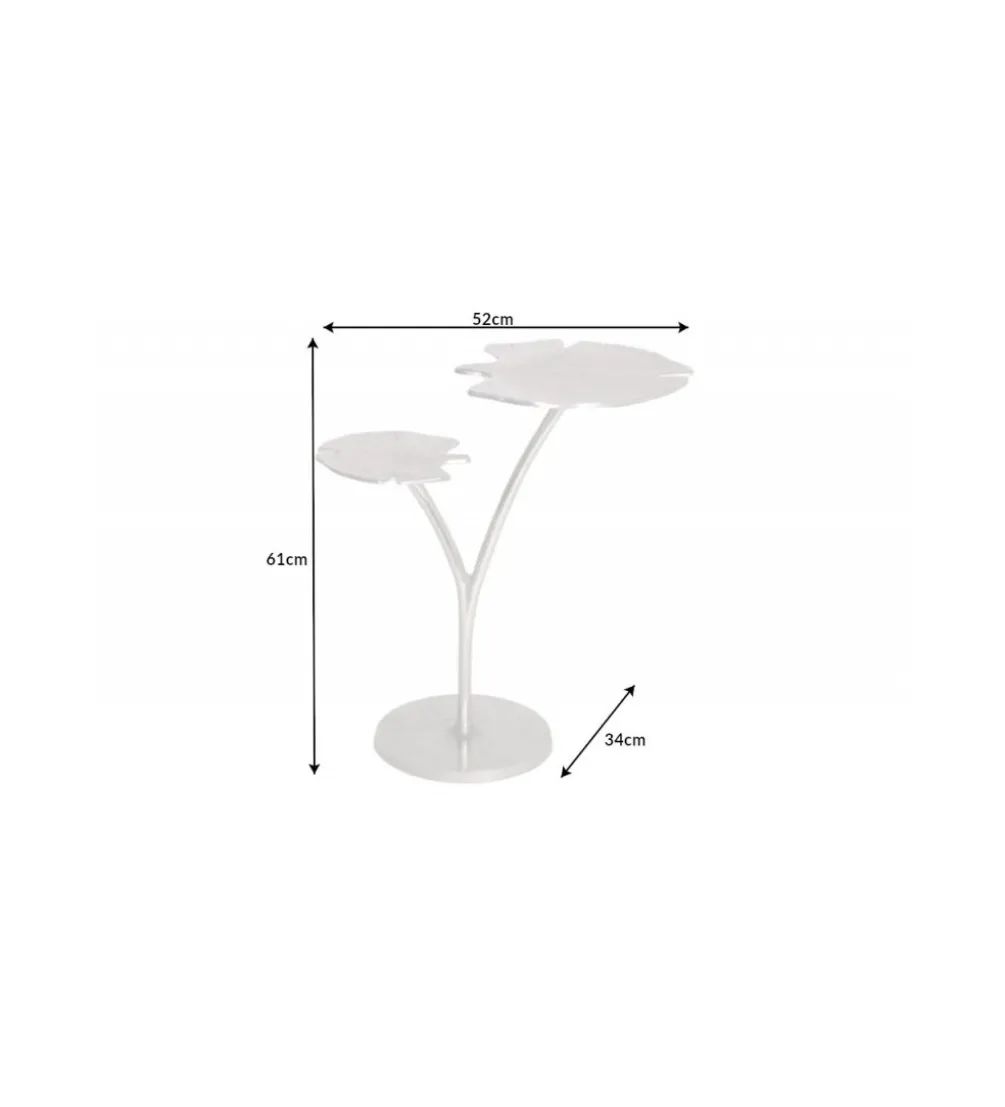 Stolik kawowy Leaf 52 cm srebrny