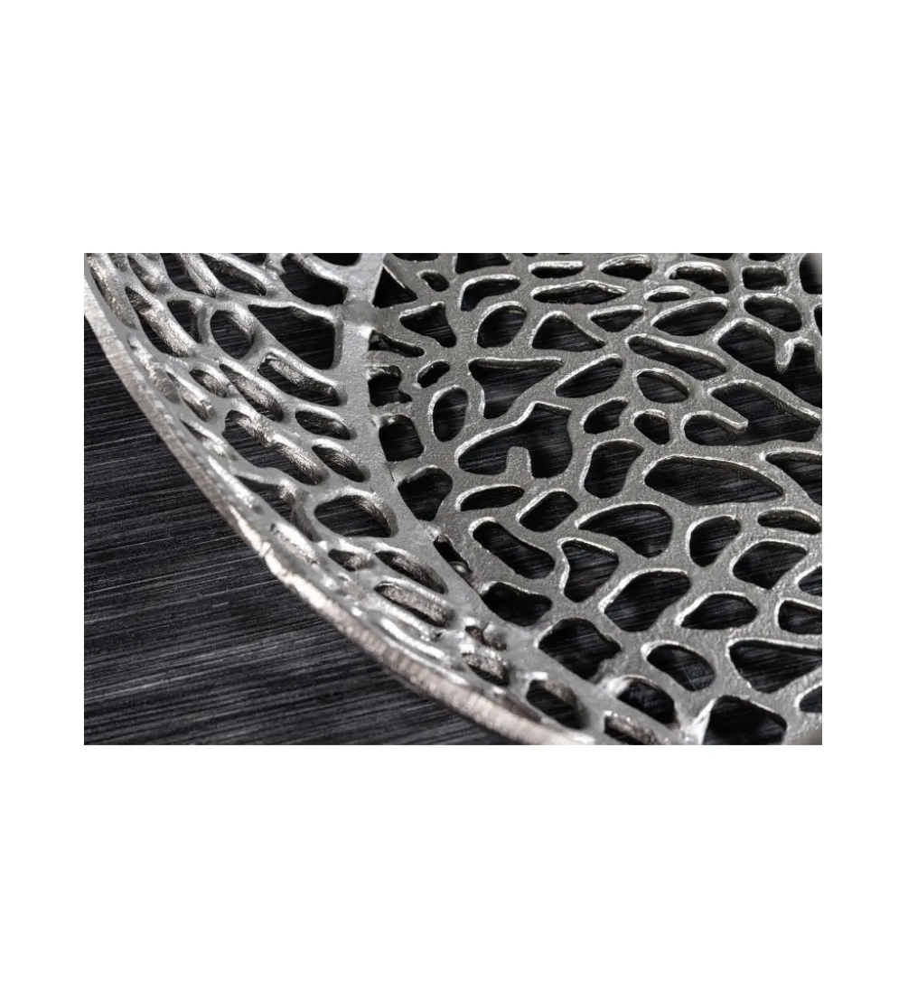 Stolik kawowy LEAF 74 cm srebrny