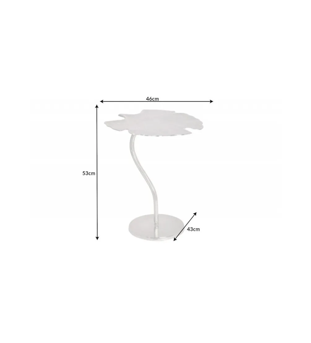 Stolik kawowy Leaf 53 cm srebrny