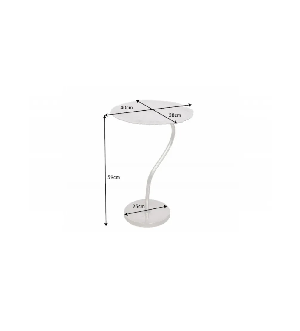 Stolik kawowy Leaf 42 cm srebrny