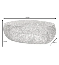 Stolik kawowy Leaf 120 cm srebrny
