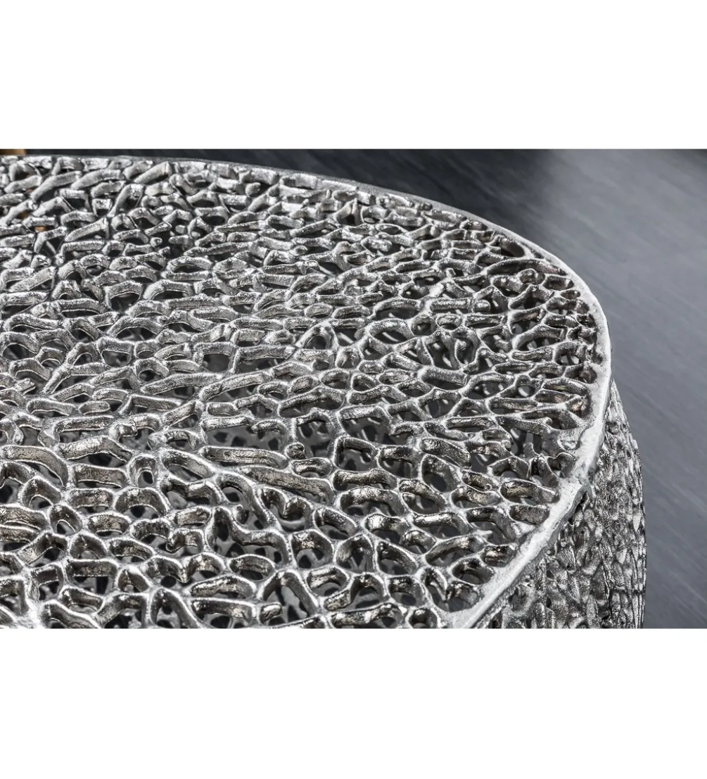 Stolik kawowy Leaf 120 cm srebrny