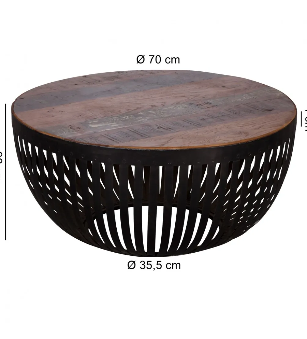 Stolik kawowy LOFTE 70 cm drewno mango