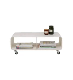 Stolik kawowy LOUNGE 90 x 30 cm beżowa na kołach