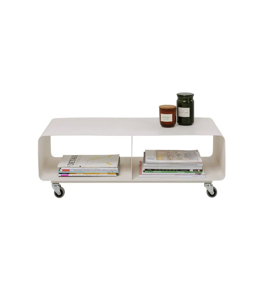 Stolik kawowy LOUNGE 90 x 30 cm beżowa na kołach