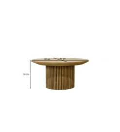 Stolik kawowy LUSAN 80 cm drewno teak