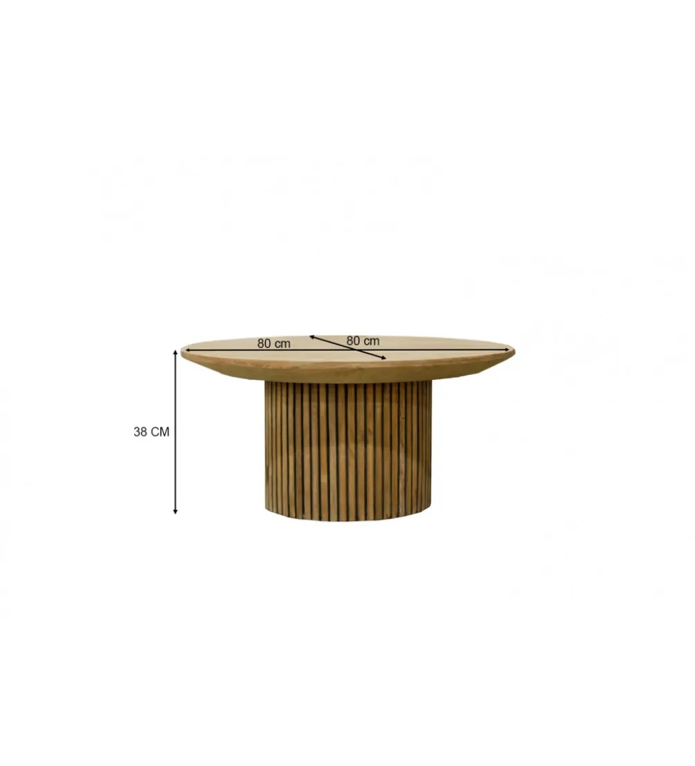 Stolik kawowy LUSAN 80 cm drewno teak