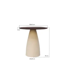 Stolik kawowy MARONI  50 cm drewno mango brąz