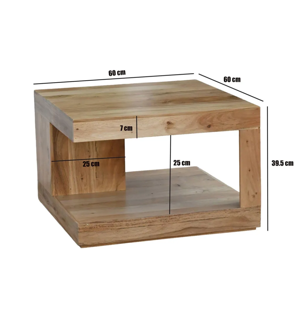 Stolik kawowy MASHARIK 60 cm drewno akacja