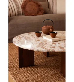 Stolik kawowy MATHILDE 90 cm w optyce marmuru