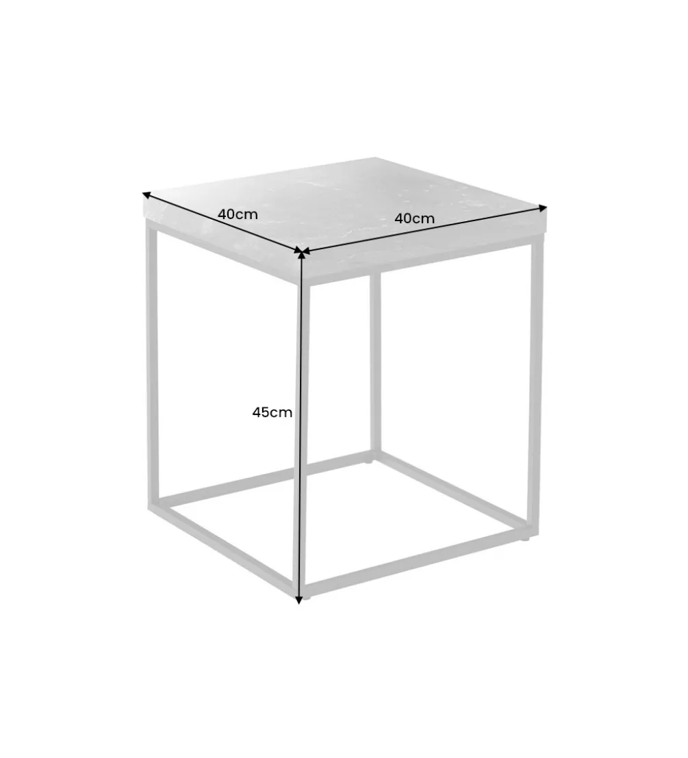 Stolik kawowy MENSA 40 cm w optyce marmuru antracytowy