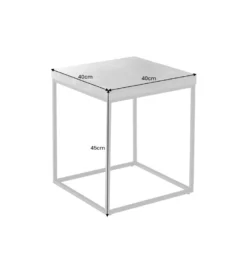 Stolik kawowy MENSA 60 cm w optyce marmuru biały