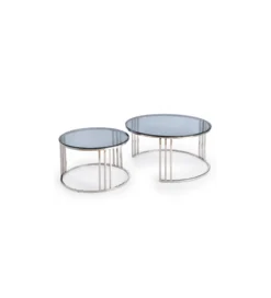 Stolik kawowy MERCURY set 2 srebrny