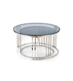 Stolik kawowy MERCURY set 2 srebrny