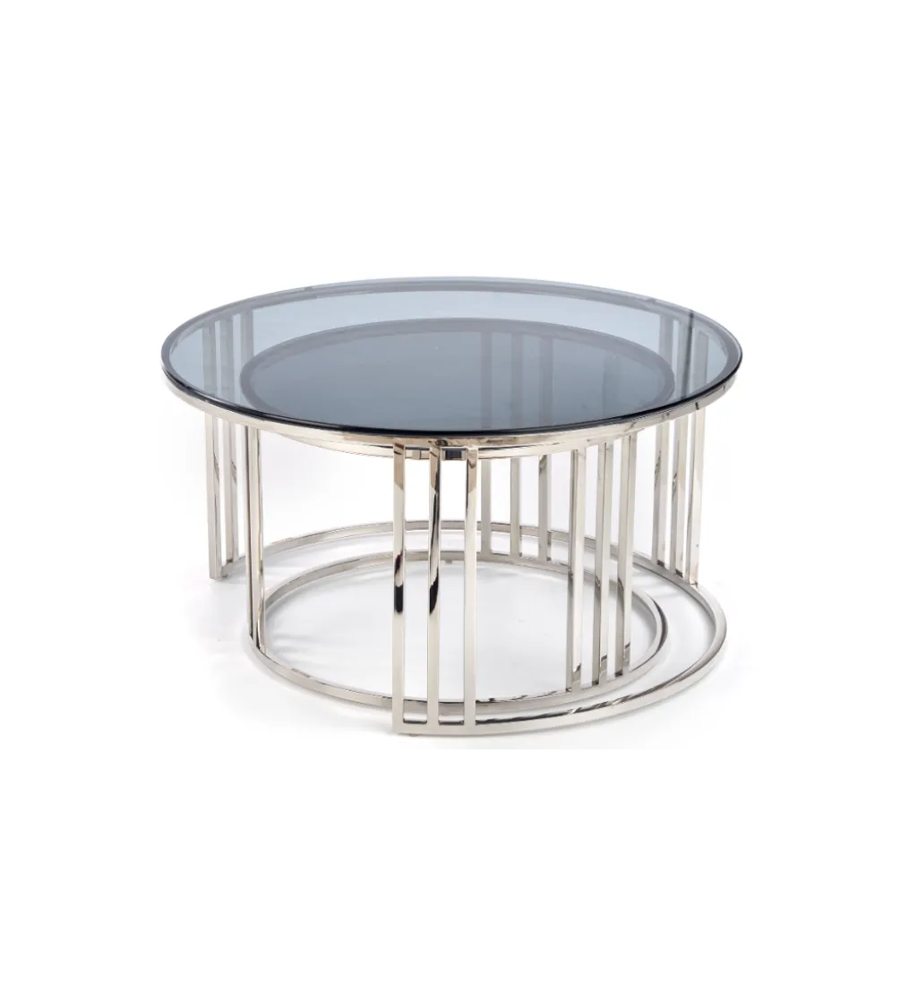 Stolik kawowy MERCURY set 2 srebrny