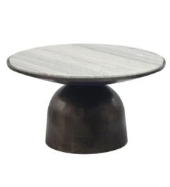 Stolik kawowy MESMERIT 60 cm blat marmur