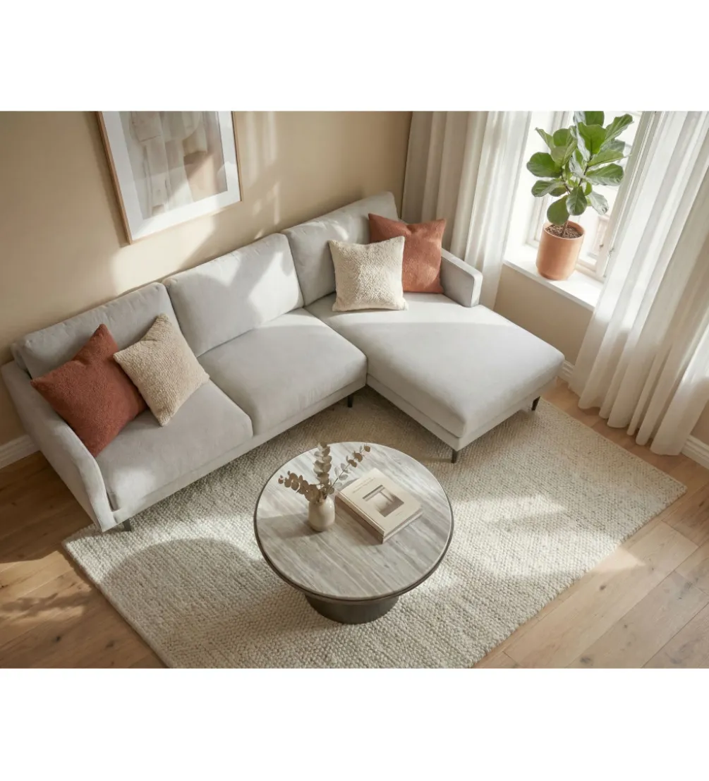 Stolik kawowy MESMERIT 60 cm blat marmur