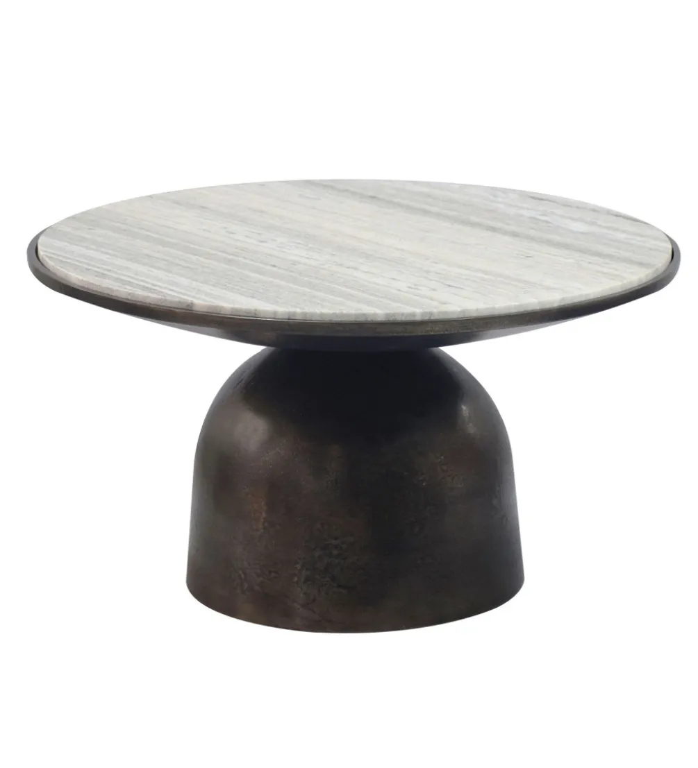 Stolik kawowy MESMERIT 60 cm blat marmur