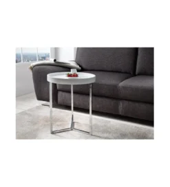 Stolik kawowy Modular 40 cm biało srebrny