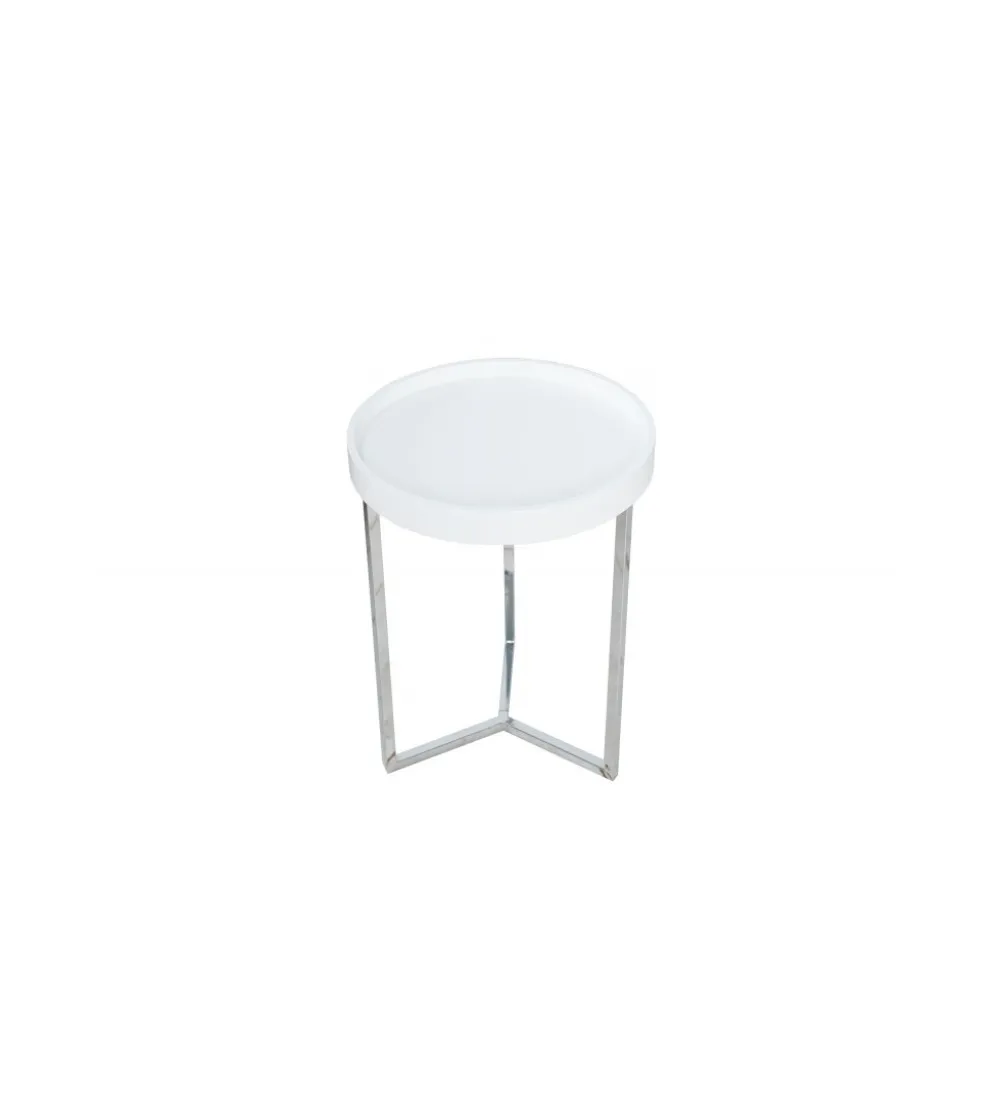 Stolik kawowy Modular 40 cm biało srebrny