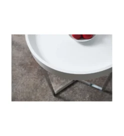 Stolik kawowy Modular 40 cm biało srebrny