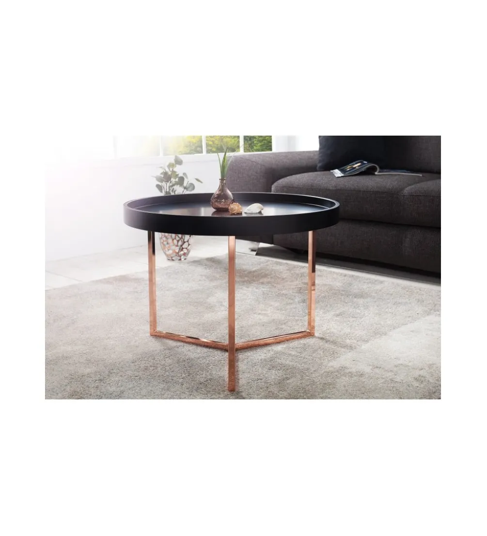 Stolik kawowy Modul 60 cm czarno miedziany