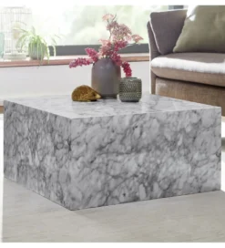 Stolik kawowy MONOBLOC 60 cm w optyce szarego marmuru