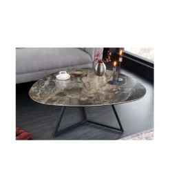 Stolik kawowy MONTREAL Marvelous 90 cm ceramika w optyce marmuru
