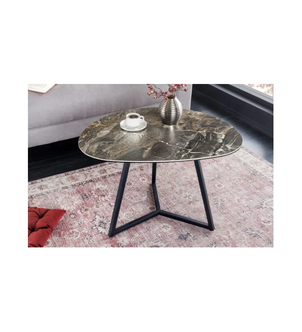 Stolik kawowy MONTREAL Marvelous 70 cm ceramika w optyce marmuru