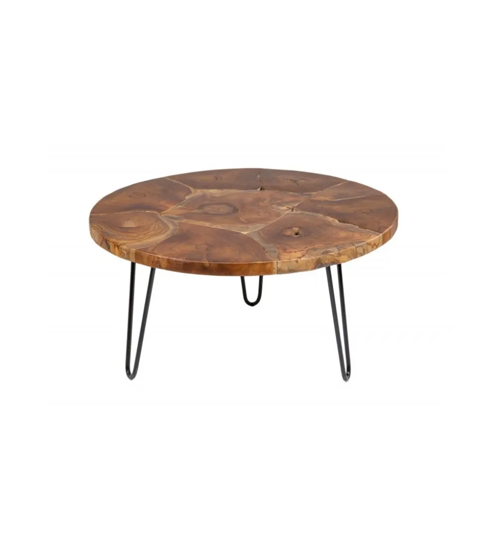 Stolik kawowy Mosaik 70 cm drewno Teak