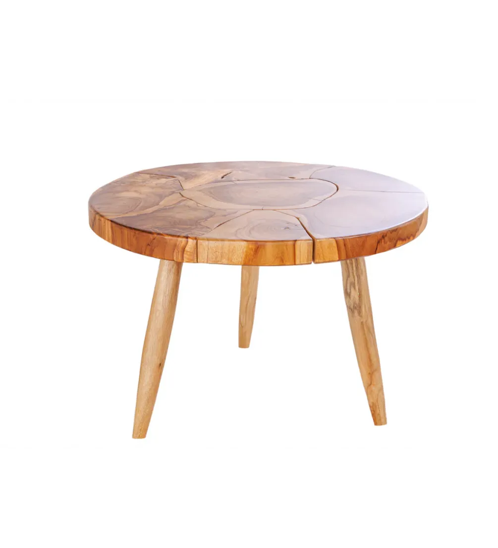Stolik kawowy MOSAIK 60 cm naturalny teak