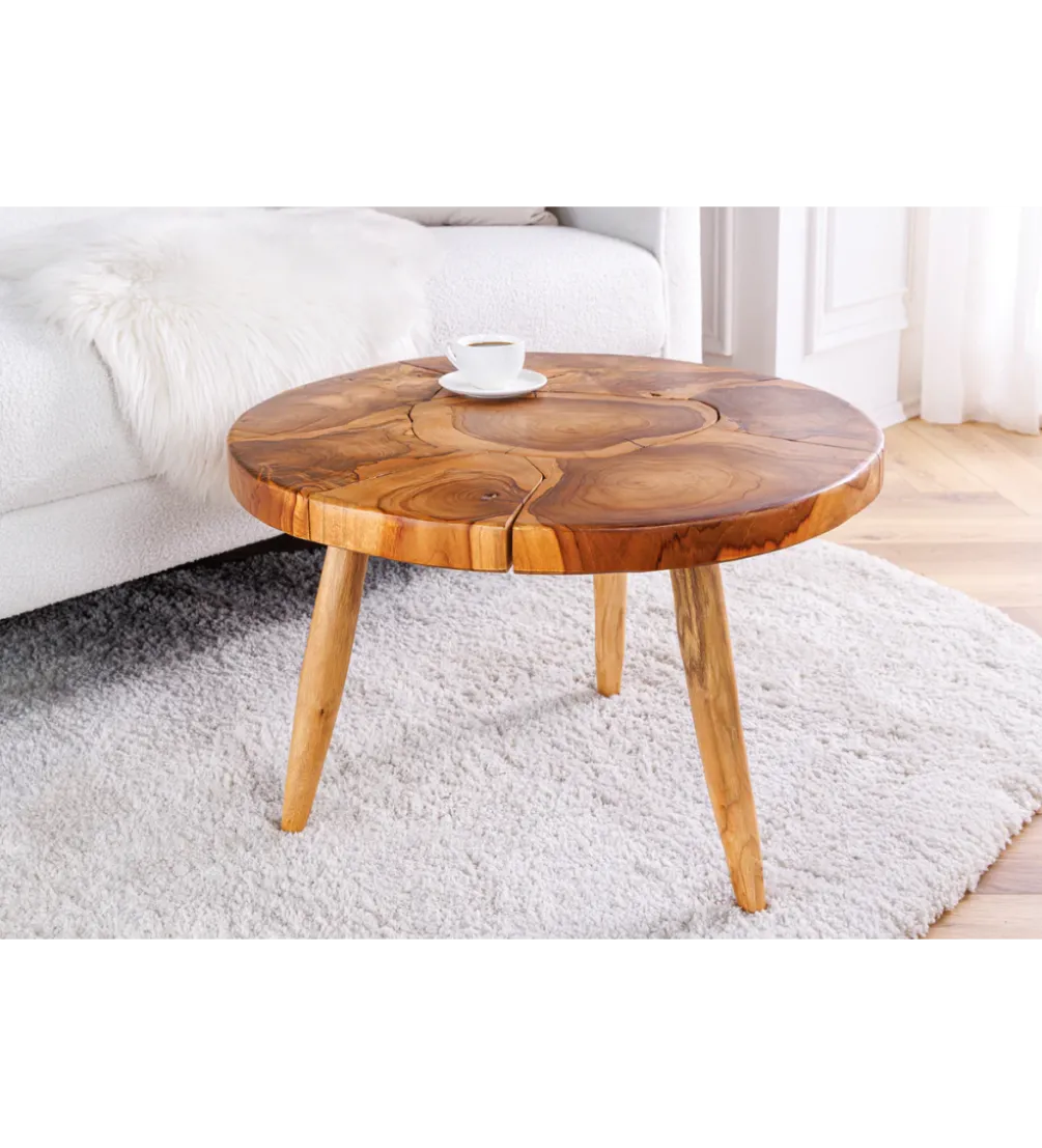 Stolik kawowy MOSAIK 60 cm naturalny teak