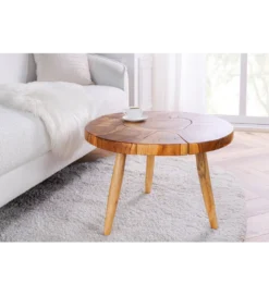Stolik kawowy MOSAIK 60 cm naturalny teak