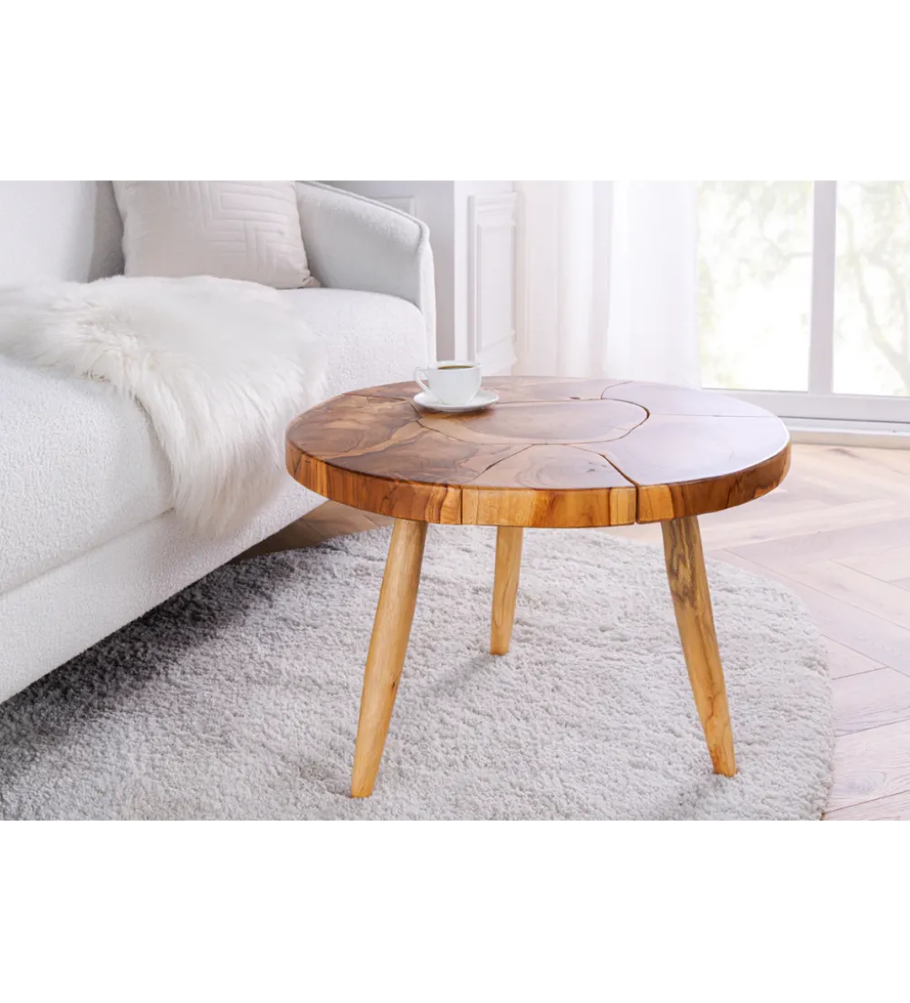 Stolik kawowy MOSAIK 60 cm naturalny teak