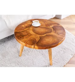 Stolik kawowy MOSAIK 60 cm naturalny teak