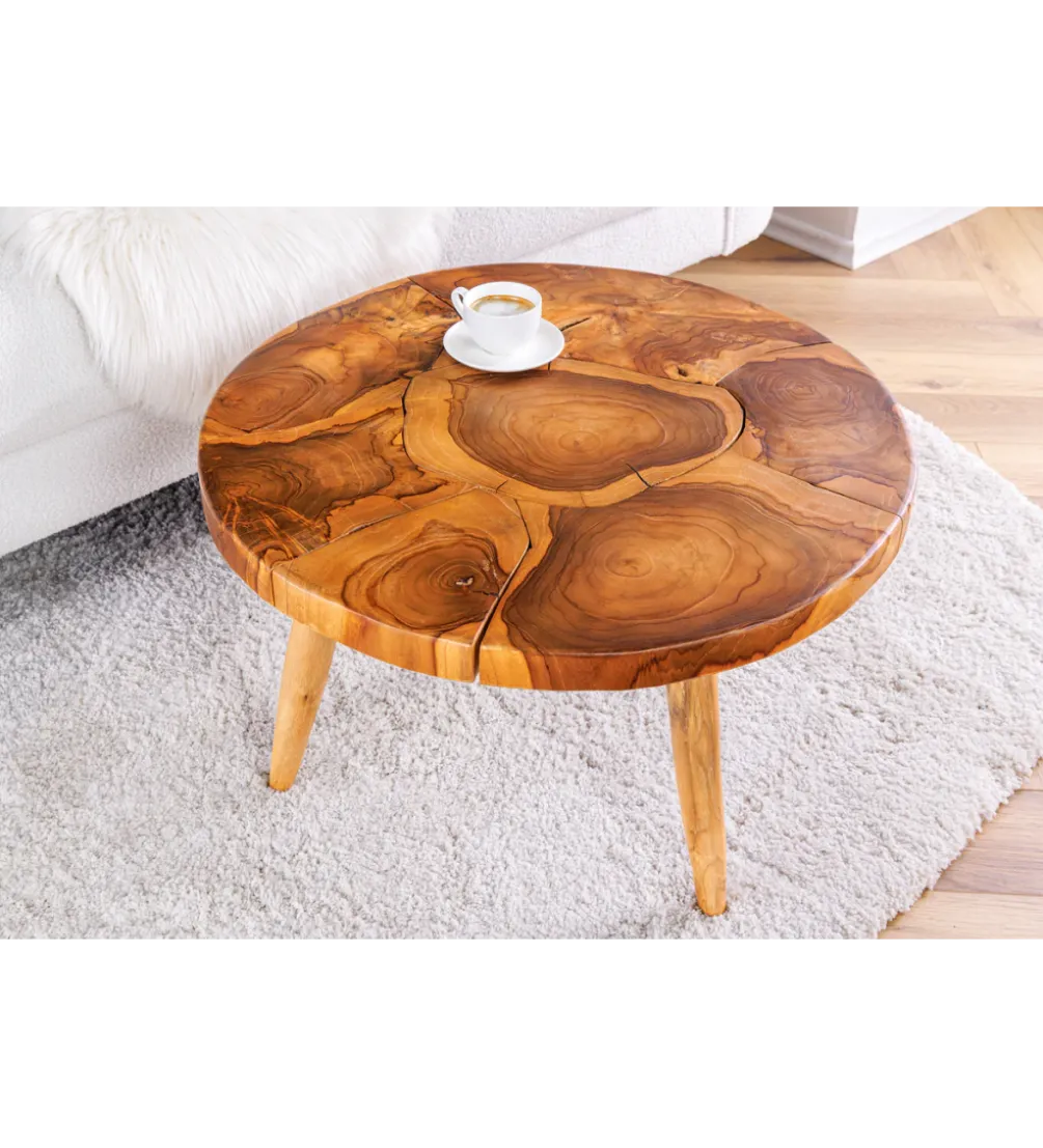 Stolik kawowy MOSAIK 60 cm naturalny teak