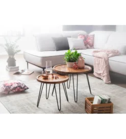 Stolik kawowy MULME 60 cm drewno sheesham