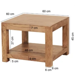 Stolik kawowy MUMBAI 60 cm drewno akacja