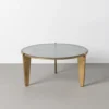 Stolik kawowy NARESTE 79 cm złoty szklany