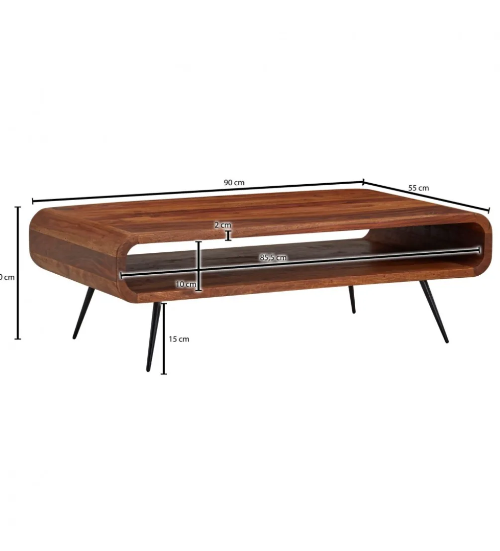 Stolik kawowy NEVERS 90 cm drewno sheesham