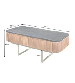 Stolik kawowy NIGATA 110 cm Drewno Mango Brąz